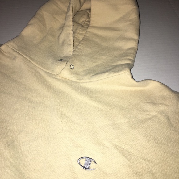 CHAMPION Men’s Large Cotton Hoodie Beige Stitched - Picture 2 of 4